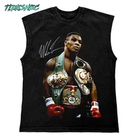 T-shirt Hip Hop Streetwear pour hommes, coton glacé lavé, saut de boxe, portrait graphique précieux, Y-270Gym Tee Top, vêtements pour hommes 1