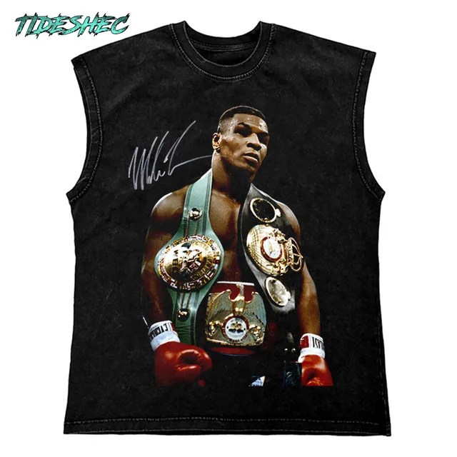 T-shirt Hip Hop Streetwear pour hommes, coton glacé lavé, saut de boxe, portrait graphique précieux, Y-270Gym Tee Top, vêtements pour hommes 1