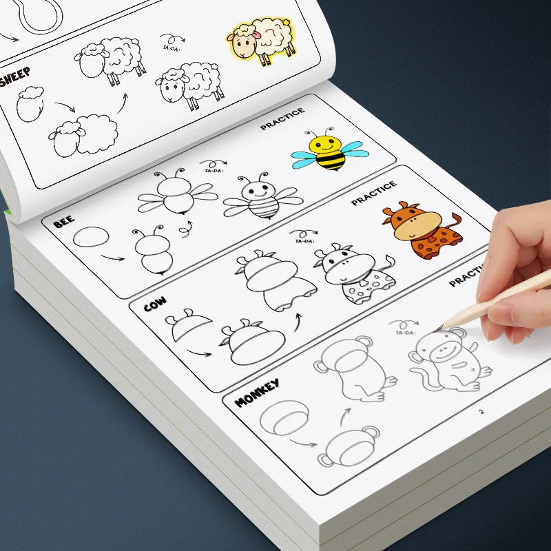 Come disegnare animali: libro di disegno passo dopo passo - Impara a dipingere, perfetto per la scrittura creativa e il libro da disegno per bambini a colori - immagine 5
