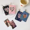 Kpop Idol Photocard Storage Denim Frame with Keychain 3 Inch School Girl Trend Gift Card Holder & Note Holder 6