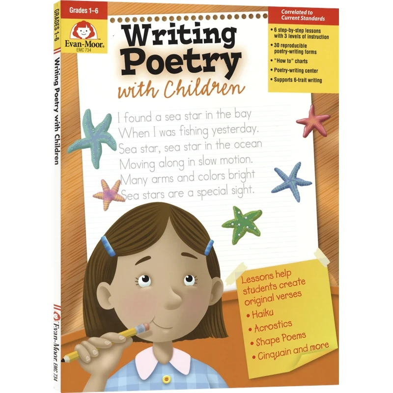 

Evan-Moor Writing Poetry with Children, Grade 1-6 Workbook,aged 6 7 8 9 10 11 12, English book 9781557997340