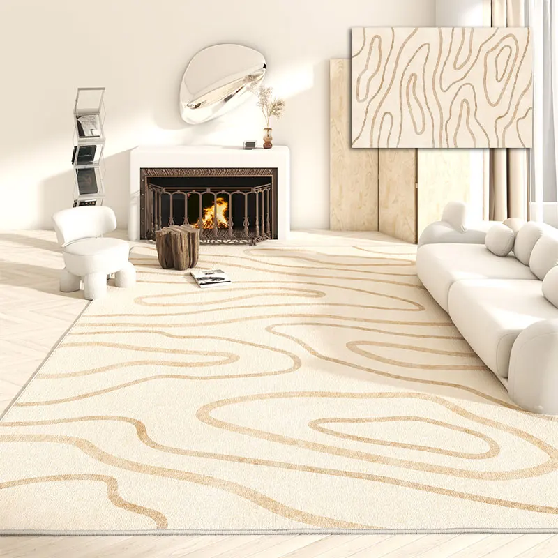 Cream Style Simple Carpets for Living Room Wabi Sabi Style Rugs for Bedroom Large Area Cloakroom Rug Non-slip Bedside Carpet