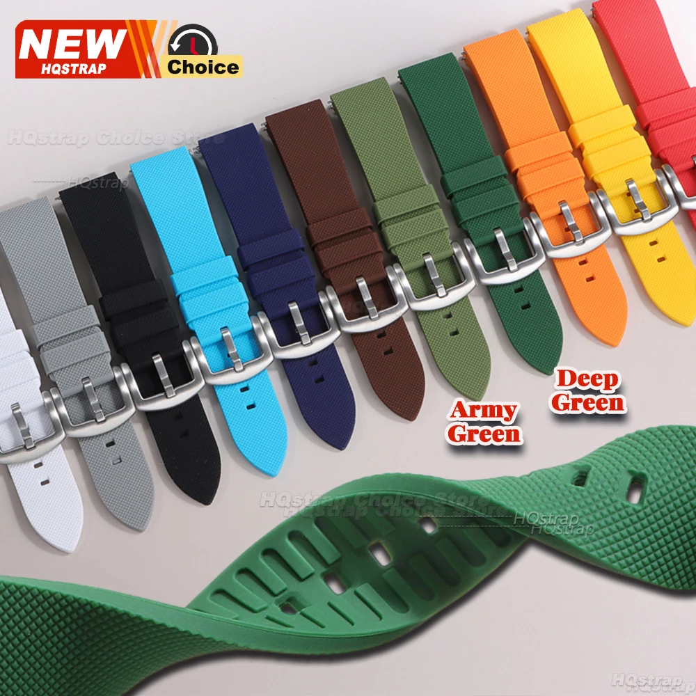 Silver Black Clasp Waterproof Sports Silicone Watch Band