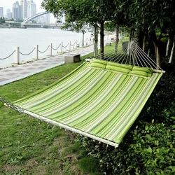 Hamac en coton, lit balançoire, Portable, large, avec oreiller, mobilier d'extérieur, 3 tailles 