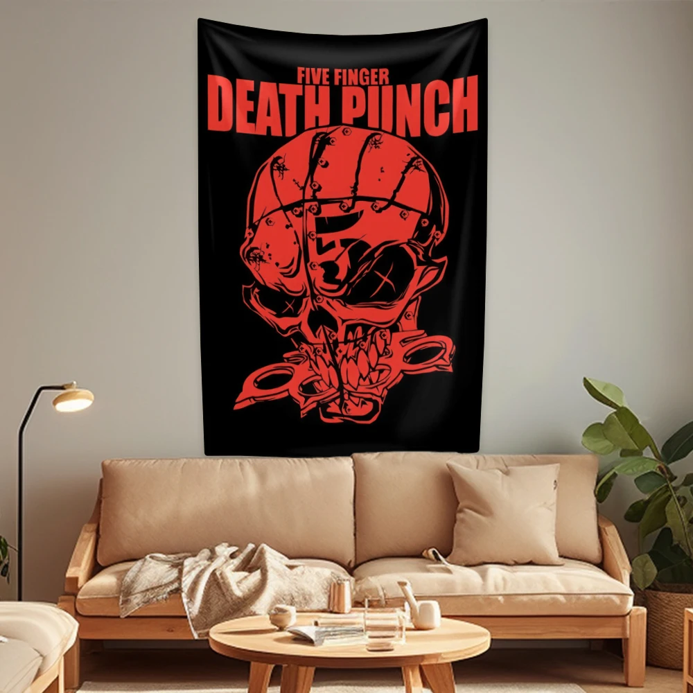 Metal Rock Band F-Five Fingers Tapestry Death Punchs Home Decor Aesthetics Wall Hanging Dormitory Party Backdrop Birthday Gifts party decorations,tapestry decorations