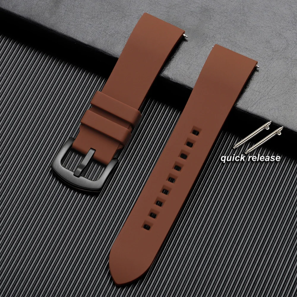Quick Release Waterproof Silicone Sports Watchband - Soft Rubber Strap