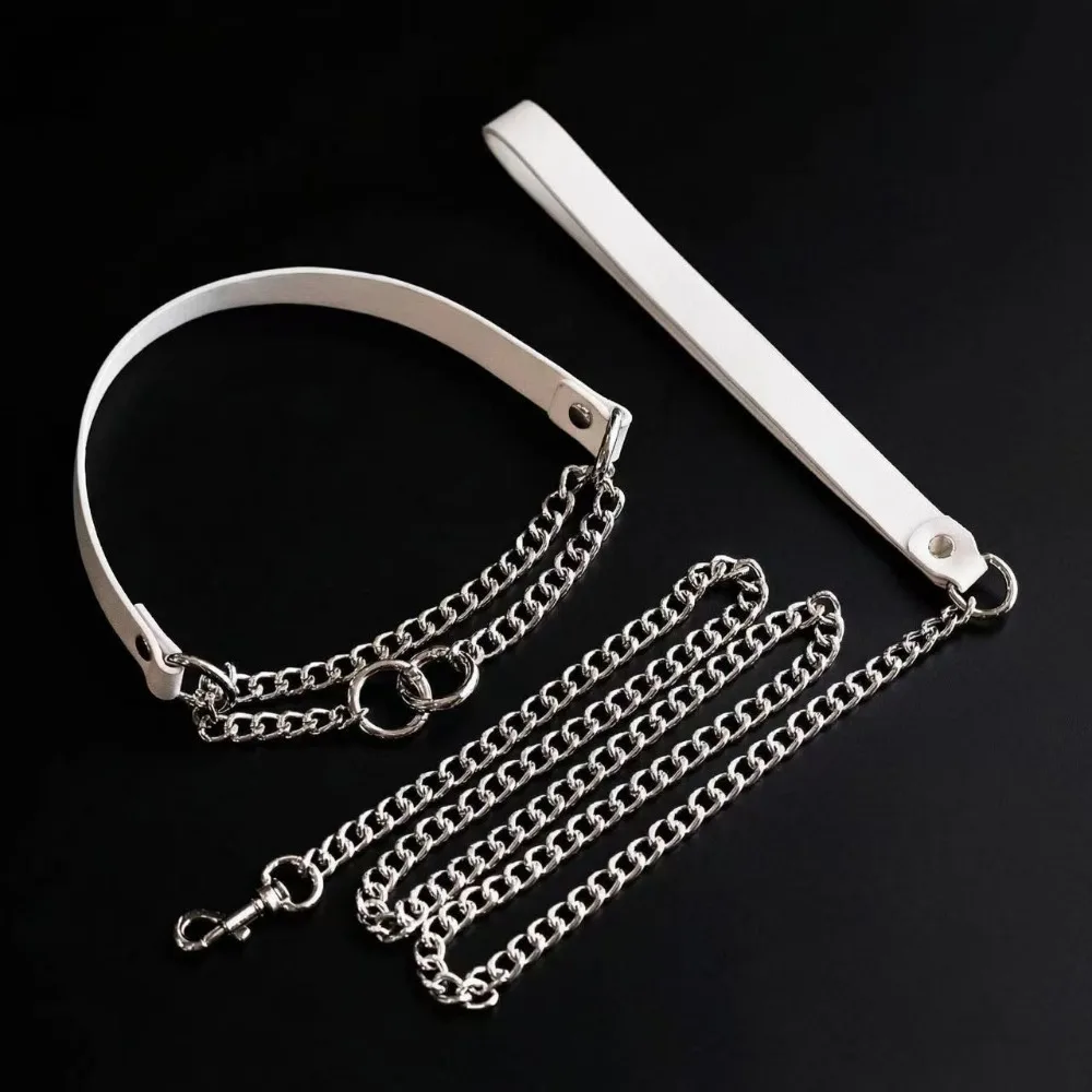 SM Collar With Integrated Tightening Handle Genuine Cowhide Leather Choker For Couples | Heavy Duty Neck Ring & Restraint Gear_voghion.com