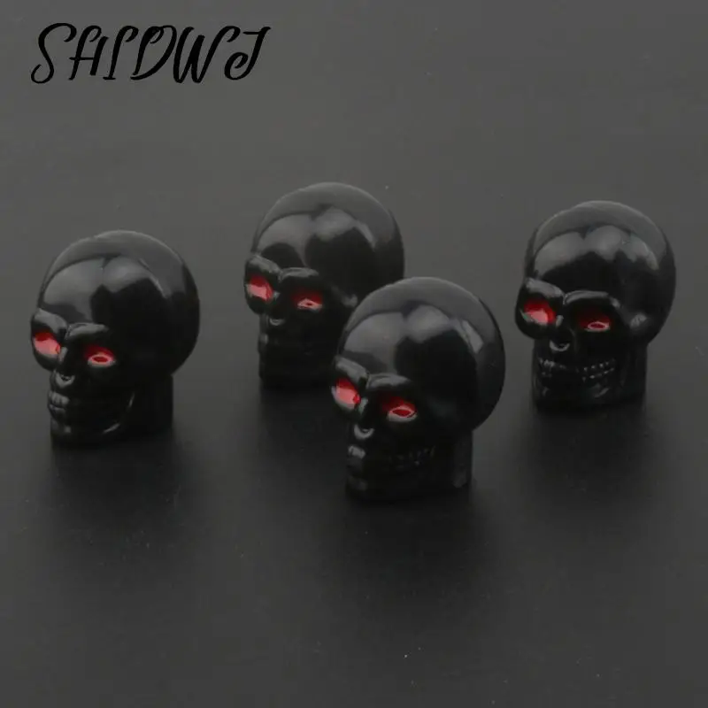 Skull Valve Caps 4Pcs tire valve caps tire valve cap For Alloy Wheels Cars Motorcycles Bike
