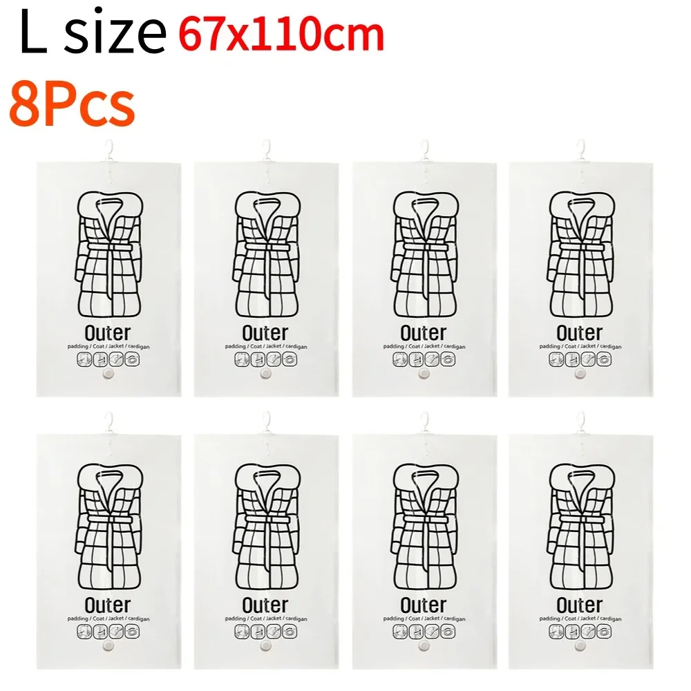 Transparent Vacuum Storage Bag for Clothes and Coats - Dustproof Organizer with Air Pump
