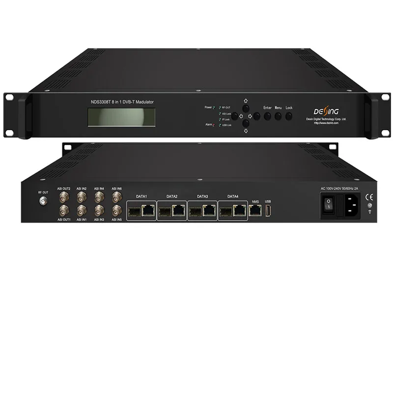 IP-RF ASI-RF IP QAM 케이블 프론트 엔드 장비, IP-DVB-T ISDBT DVB-C 변조기, 8 16 캐리어