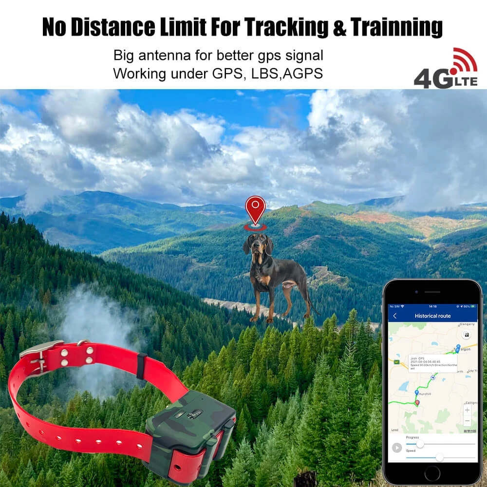 4000 Mah Gps Tracker For Hunting Dog RemoteTraining Sound&Electric shock Real Time Tracking Voice Monitor Free Web App Pet Loca smart tracker