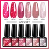 Mtssii 6pcs/set Glitter Gel Nail Polish Set Semi-permanent Nail Gel Metallic Gel Nail Polish DIY Nail Art Soak Off Uv Gel Kits 3