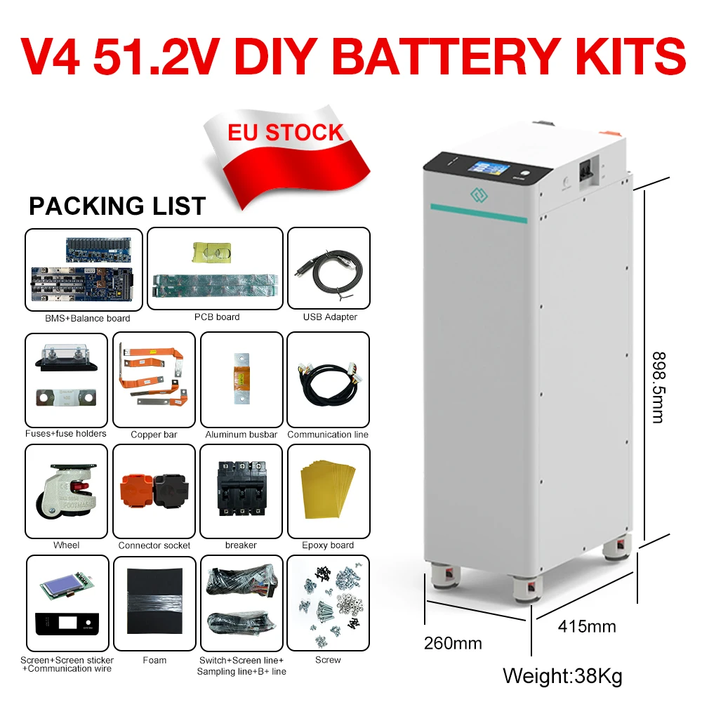 폴란드 세플로스 V3 V4 JK BMS 배터리 박스 12V 48V 105AH 280AH 304AH 314AH DIY 키트 15kWh 16kWh 태양광 시스템용 VAT 무료 EU DDP