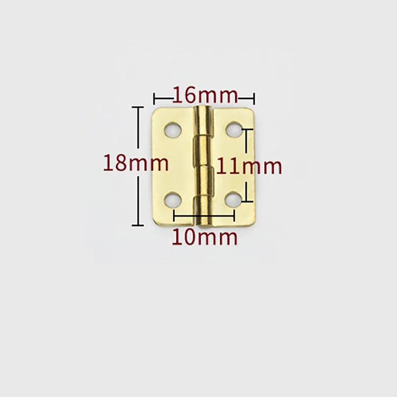 

Tiny Golden Mini Small Metal Hinge 10Pcs For 1/12 House Miniature Cabinet Furniture Fittings For Cabinets Home Hardware18x16mm