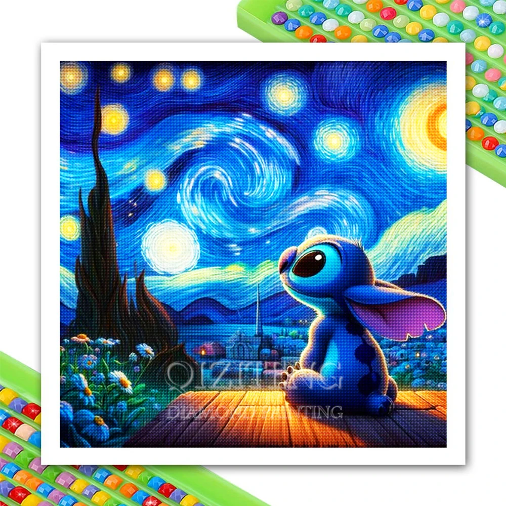 Diamond Painting DIY Craft Kit for Disney Cartoon Stitch & Van Gogh Starry Night
