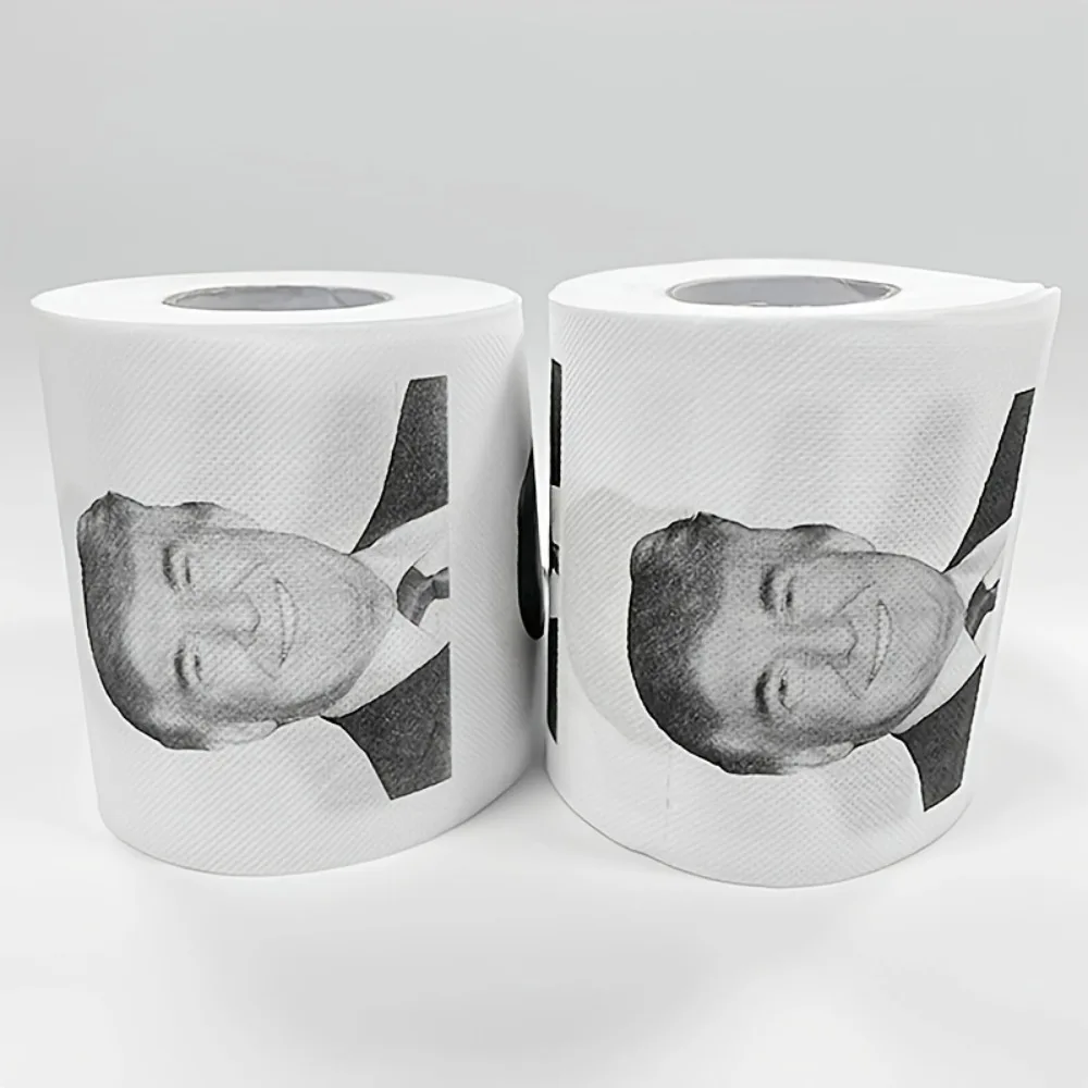 Trump Smile Print Toilet Paper Roll-Fun & Creative Gift for Friends and Family, High-Quality Wood Pulp Tissue