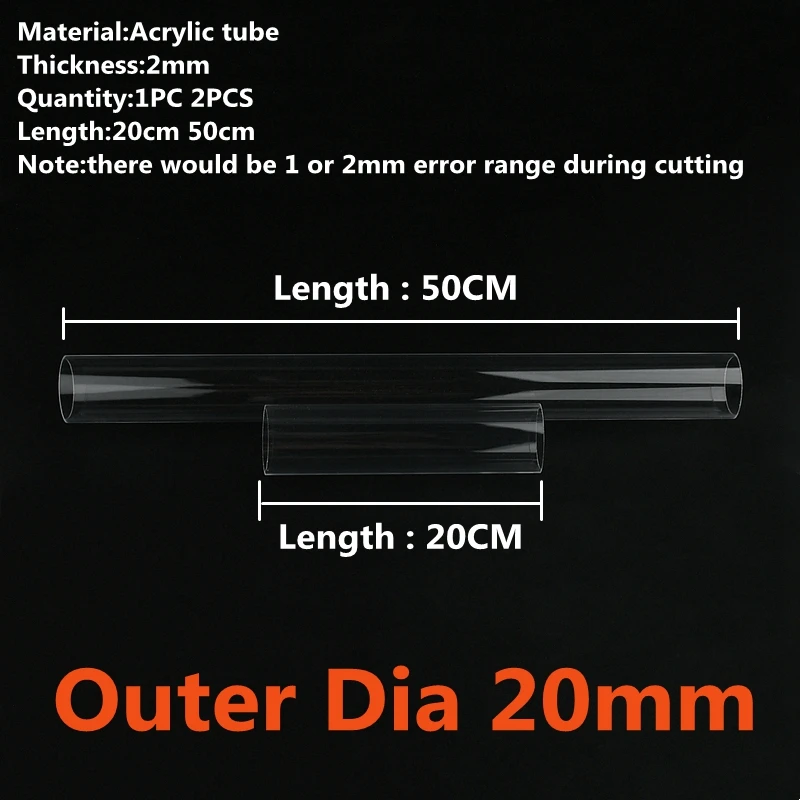High Transparent Acrylic Tube for Aquarium or Garden Irrigation
