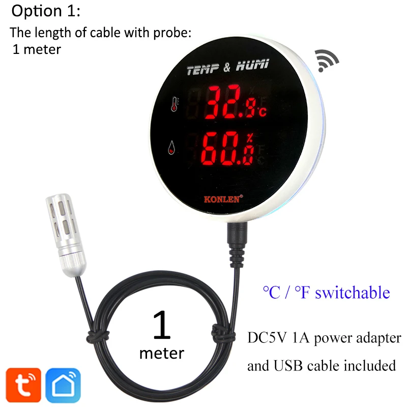 Sensore Di Temperatura E Umidità Zigbee Compatibile Tuya – Termoigrometro Wireless Per Interni, Monitoraggio Remoto E Esportazione Dati
