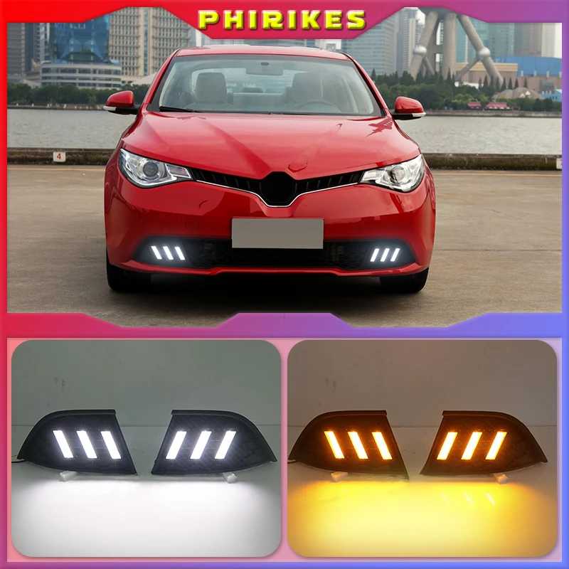 

2pcs Car Styling 12V Day Light for MG GT 2014-2017 Daytime Running Light LED White Turn Signal Light Amber Fog Lamp