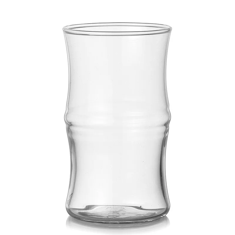 Bamboo-Inspired Large Capacity Clear Glass Mug