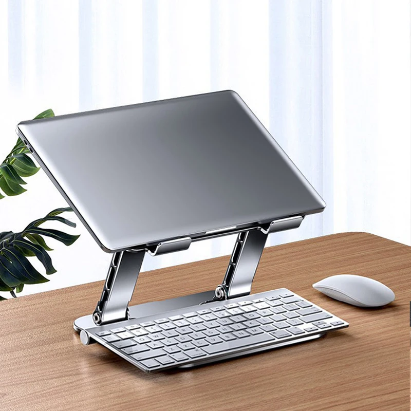 Compact Aluminum Laptop Stand - Adjustable Folding Design