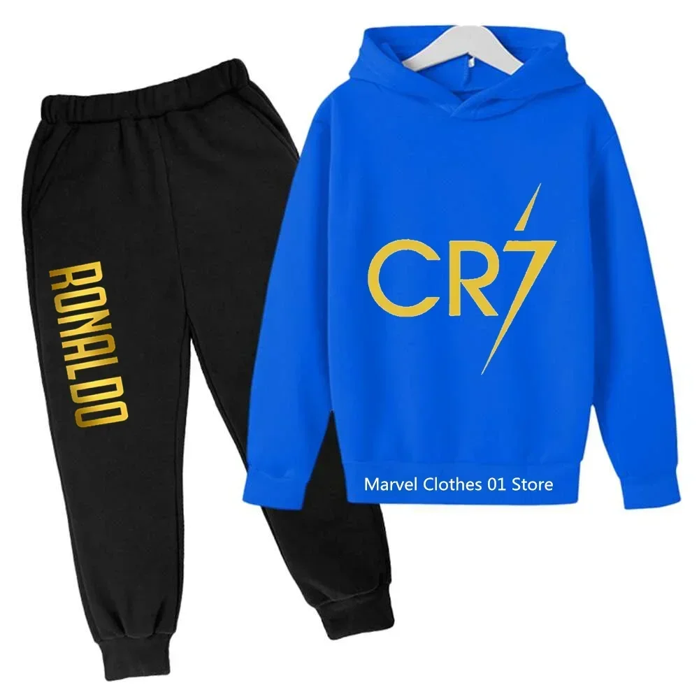 Kids Clothing Set Kids Sports Suit Children Sports Suit Girls Clothing Set Kids Sweatshirt Set Boys Clothing Set Cristiano Ronaldo CR7 Cosplay Costumes Kids Football Idol Hoodie Set Pants