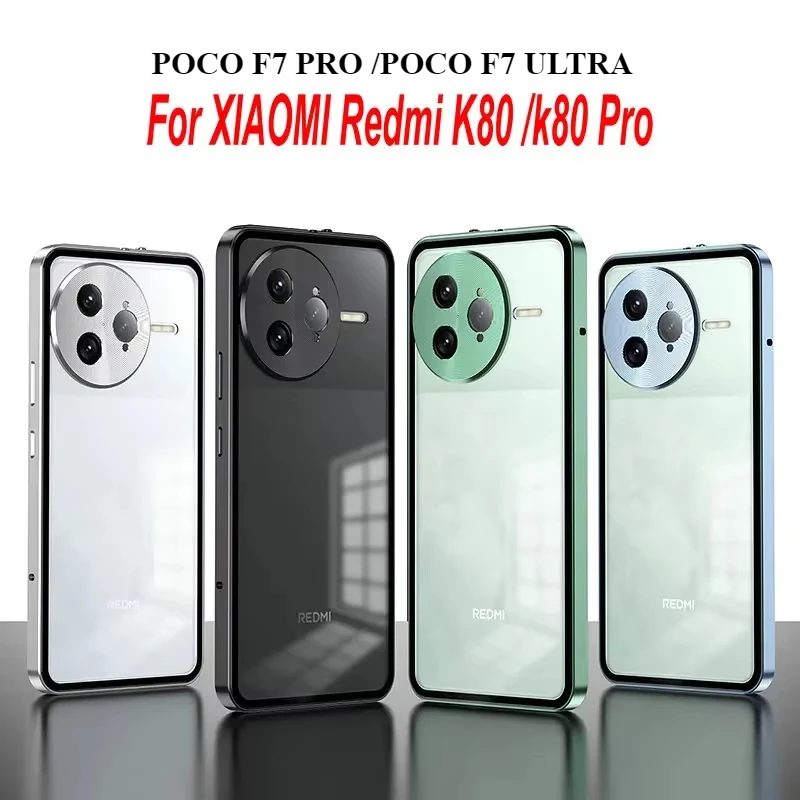Luxury Aluminum Alloy Bumper Frame Magnet Metal Back Cover Phone Case