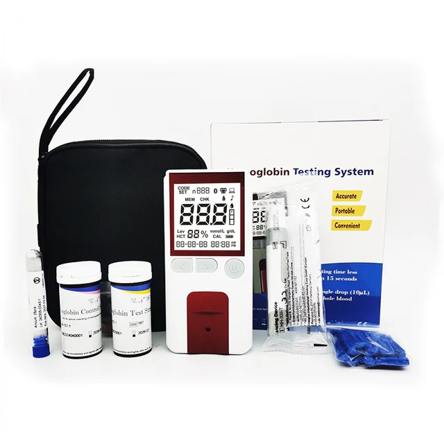 Hemoglobin Analysis Tester Meter Home Hb Analyzer Anemia Tester Strip Heme Test With 50 Test Paper Home Medical Instrument