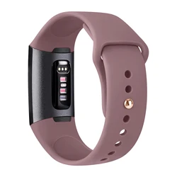 Elegant Soft Silicone Fitness Tracker Strap - Adjustable Wristband Bracelet - Charge 3 SE (Smoky purple)
