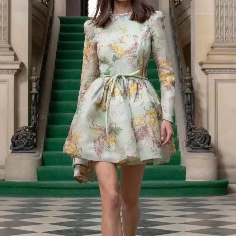 

Австралийский модный бренд, новинка весны 2024, высококачественное мини-платье с длинным рукавом, приталенный силуэт и красивый вид