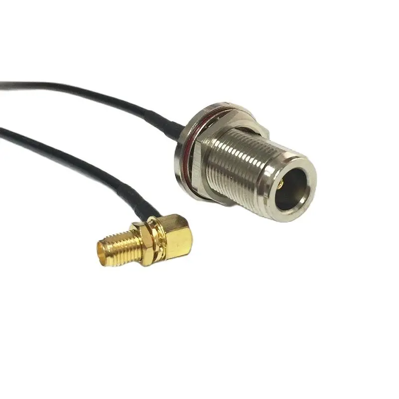 New Modem Coaxial Cable N Female Jack Nut Switch SMA Female Jack Nut Right Angle Connector RG174 Cable 20CM 8