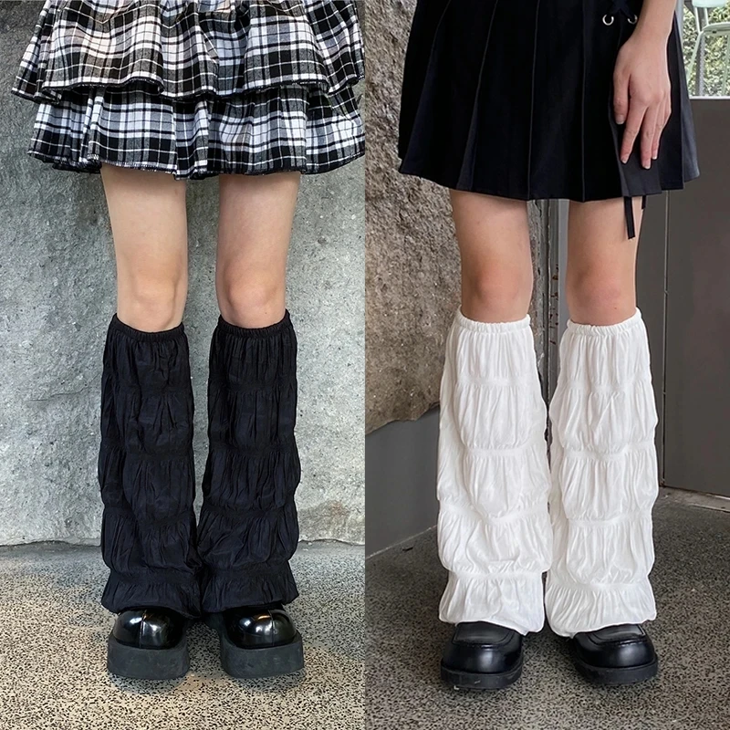 

Y2K Pleated Leg Warmers Japanese Socks Wide-leg Hot Girl Sleeves Tube Jk Calf Socks Lolita Sexy Stockings Thin Over Knee Socks