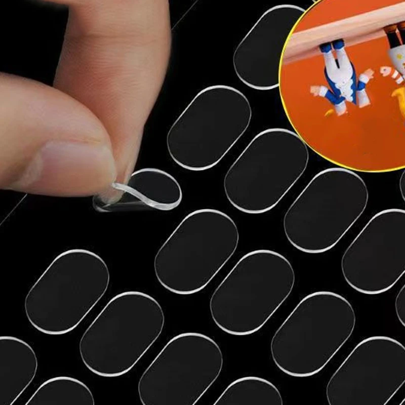 5 Sheets Nano Gel Mat Transparent Tape Round Traceless Removable Sticky Double-Sided Adhesive Tape For DIY For Fixed Item