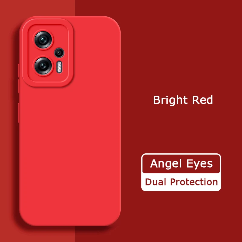 Angel Eyes Liquid Silicone Shockproof Phone Case with 360° Camera Protection - Soft Back Cover