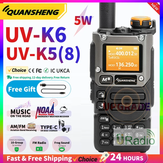 Quansheng UV K5 (8) Walkie Talkie UV-K6 5W Am Fm Two Way Radio UV-K58  Commutator Station TyepC Amateur Ham Wireless Set UV-K5 V2 - AliExpress