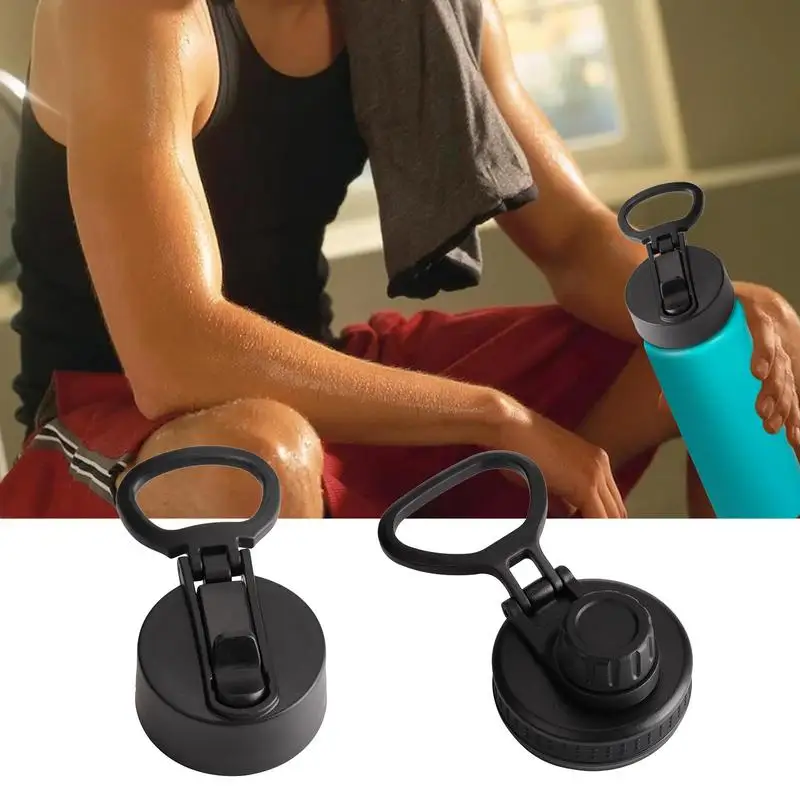 Water Bottle Lid Wide Mouth Bottle Lids Spill Proof Leakproof Non Slip Ring Handle Large Cup Topper Accessories