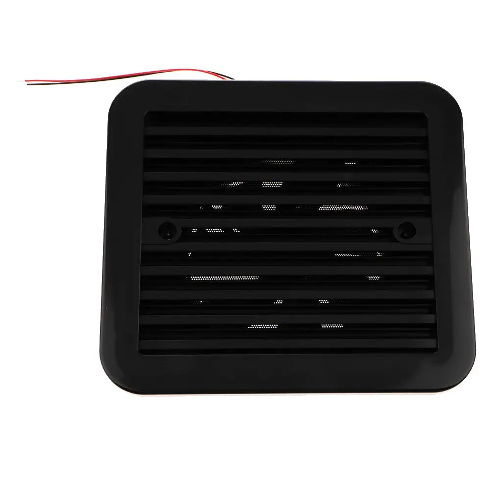 12V BLACK FRIDGE VENT with FAN RV Trailer Side Air Ventilation