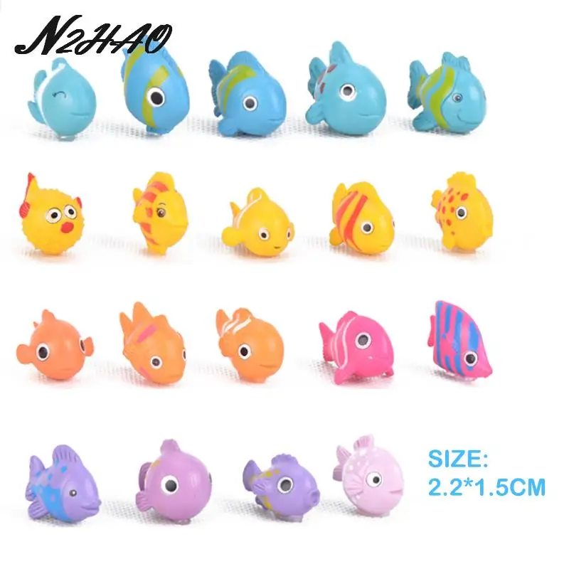 10Pcs Casuale Mini Fish Sea Decor Pvc Craft Figurine Decor Home Miniature Garden Fairy Glass Ornament Accessori In Stile Fai Da Te