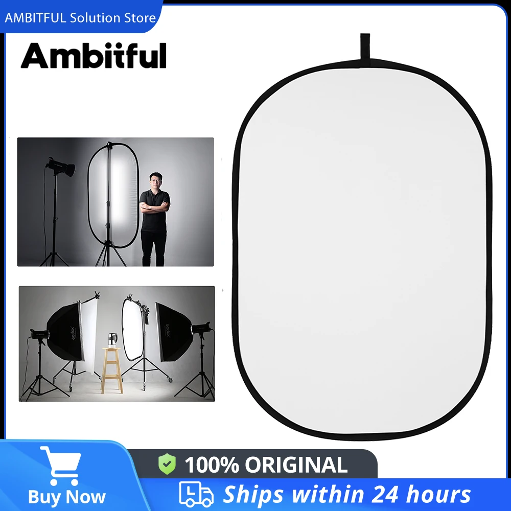 AMBITFUL 80x120cm 100x150cm 150 x 200cm Portable Oval Multi-Disc Transparent White Reflector Collapsible Studio Photo Diffuser