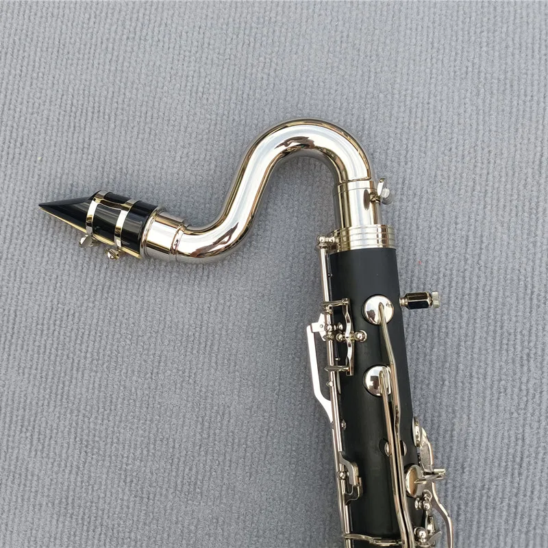 Bass Clarinet Bb Clarinet Drop B Tuning Black Tube Silvering Keys Musical Instrument