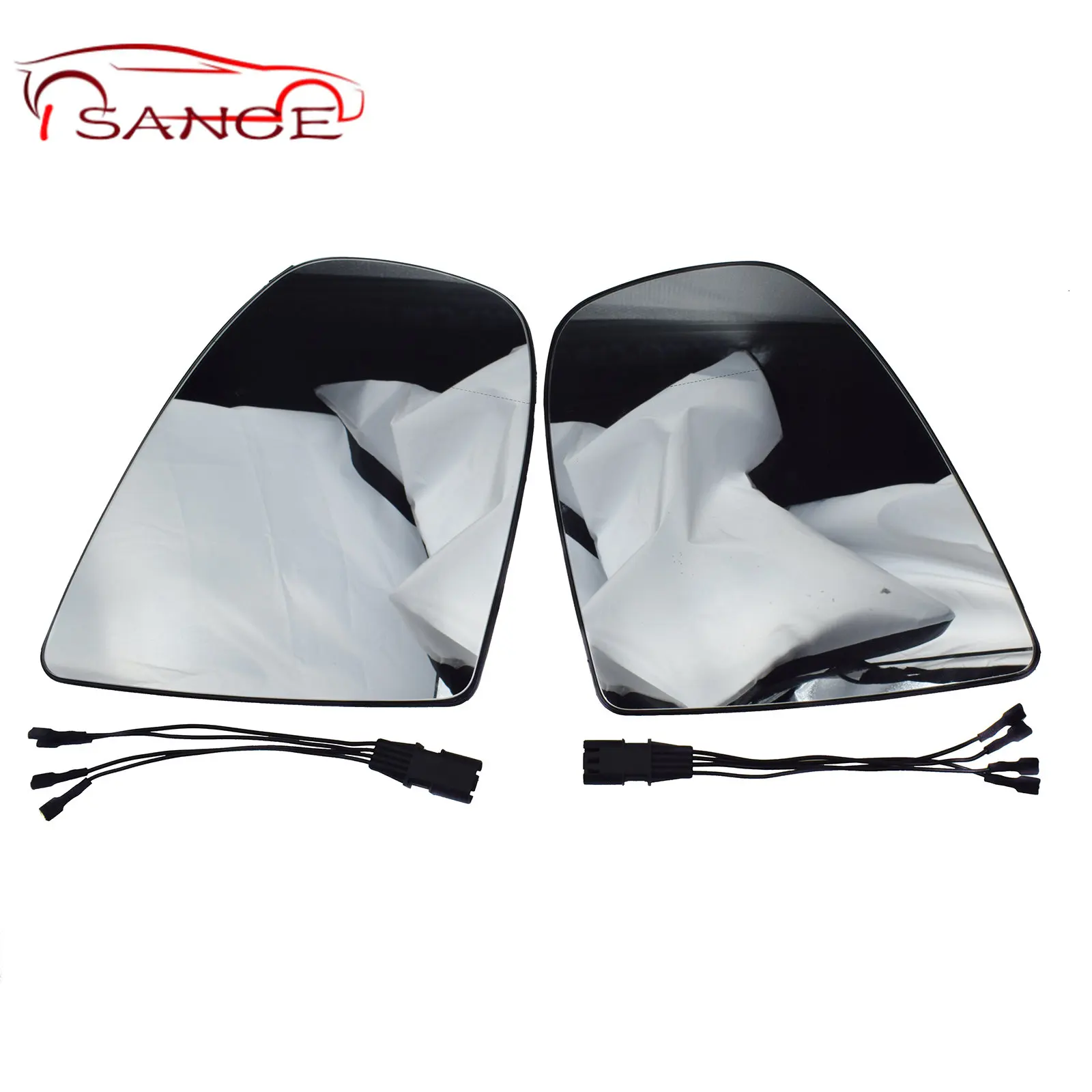 Car Rear View Mirror Side Door Mirror Glass Fourplug belt cable