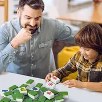 National Flag Mahjong Game Set Patterned Tiles Board Game Family Party Game Mahjong Tile Set for Adults Children Kids All Ages 2