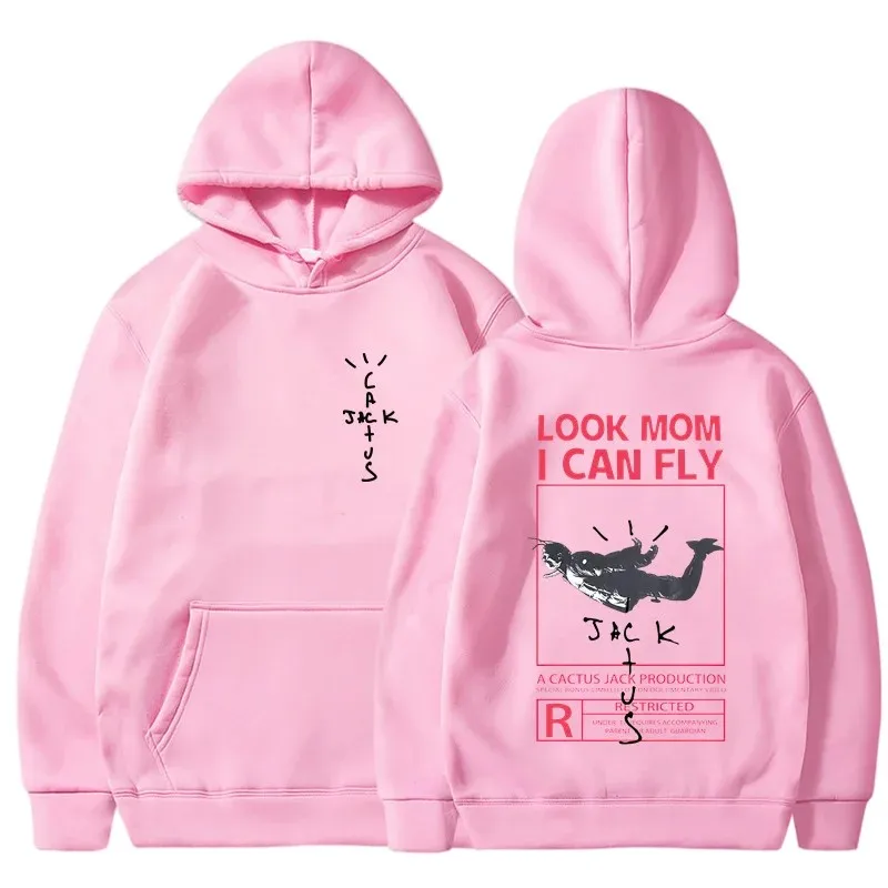 thumbnail image 1 of Sudadera con capucha estampada para hombre LOOK MOM I CAN FLY, ropa creativa con cuello redondo, sudadera de moda de gran tamaño, sudadera con capucha de cuello redondo para hombre, 1 of 5