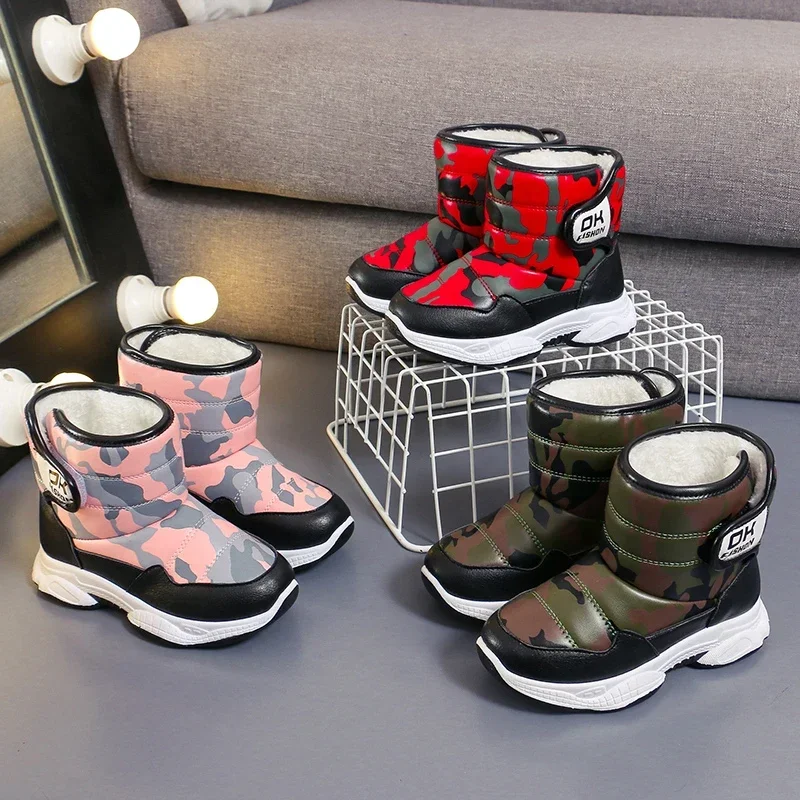 Children Snow Boots For Girls Boys Winter Korean Style Versatile Soft Bottom Anti-slippery Casual Warm Shoes Casual Shoes Children Boots