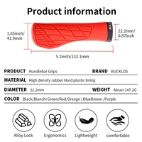 BUCKLOS poignées de guidon de vélo poignées de vélo ergonomiques poignée de vélo verrouillable en caoutchouc poignée de vélo antidérapante couverture pièces de vélo 2