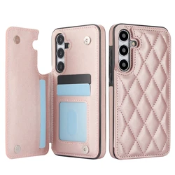 Compact Leather Wallet with Fragrance Card Insert - Galaxy A70 (A70s) (Rose gold)