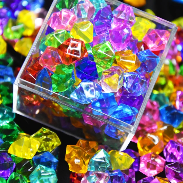 100pcs Plastic Gems Ice Grains 11*14mm Colorful Small Stones