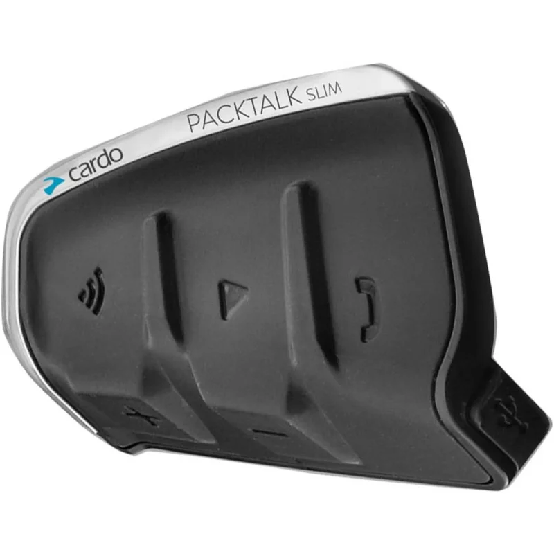 

Cardo PTS00101 - PACKTALK Slim Motorcycle Bluetooth Communication System Headset - Black, Dual 2 Pack