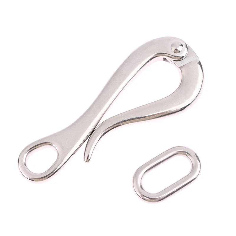 1PCS 316 Stainless Steel 100mm Pelican Hook & Eye with Quick Release link Crane Hooks for Sailing Boat Yacht Accessories