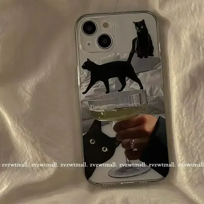 thumbnail image 1 of Funda de teléfono con dibujo de perro lindo coreano para iPhone 14 13 11 12 Pro Max 7 8 Plus X XR XS TPU suave transparente estética trasera, 1 of 5